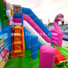 Inflatable Flamingo Bouncer Slide Combo Pink Tropical Theme Jumping Castle with Slide Heavy Duty PVC Bounce House for Party Rental Business