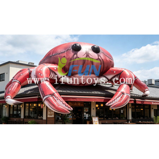 Giant Inflatable Crab Roof Decoration Custom Commercial Advertising Cartoon Inflatable Animal for Seafood Restaurant Promotion