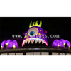 Outdoor Giant Advertising Inflatable Cyclops Monster With LED Light Halloween Haunted House Inflatable Roof Purple One Eyed Monster