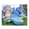 Blue Kids Bounce House With Slide Inflatable Combo Bouncer Party Rental Toddler Inflatable Jumping Bluey Bouncy Castle Outdoor