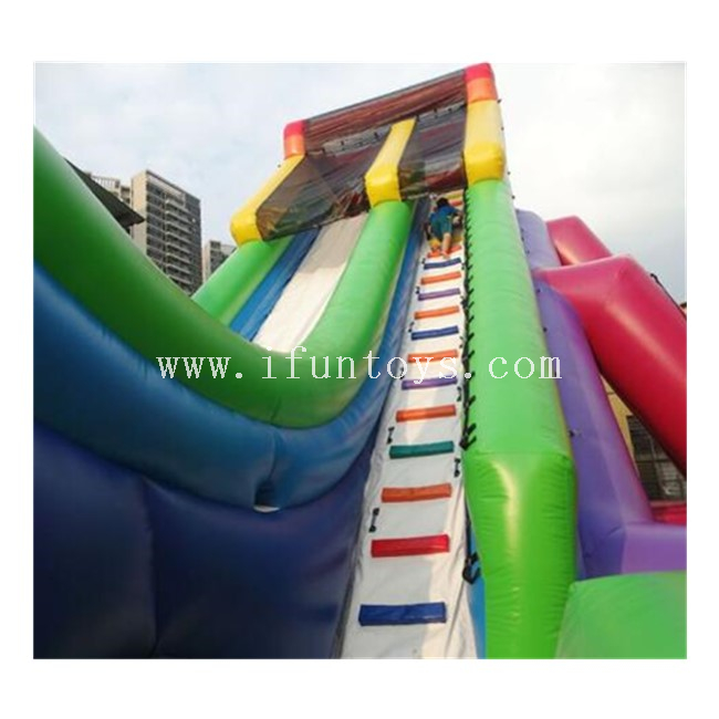 Giant Inflatable Water Slide With Stunt Jump Bag / Inflatable Drop Kick Water Slide /Inflatable Free Fall Slide