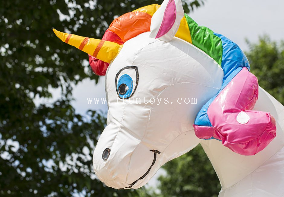 Lovely kids inflatable unicorn jumping bouncy castle /inflatable bounce house combo slide with roof for sale 