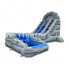 Marble Grey Curve Dual Lanes Inflatable Water Slide / Twist Waterslide Inflatable with Pool For Backyard