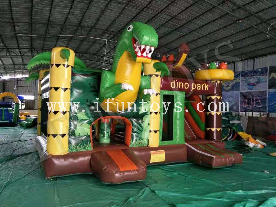 Dinosaur Park Inflatable Jumping Bouncy Castle / Kids Play Park / Inflatable Fun City for Sale