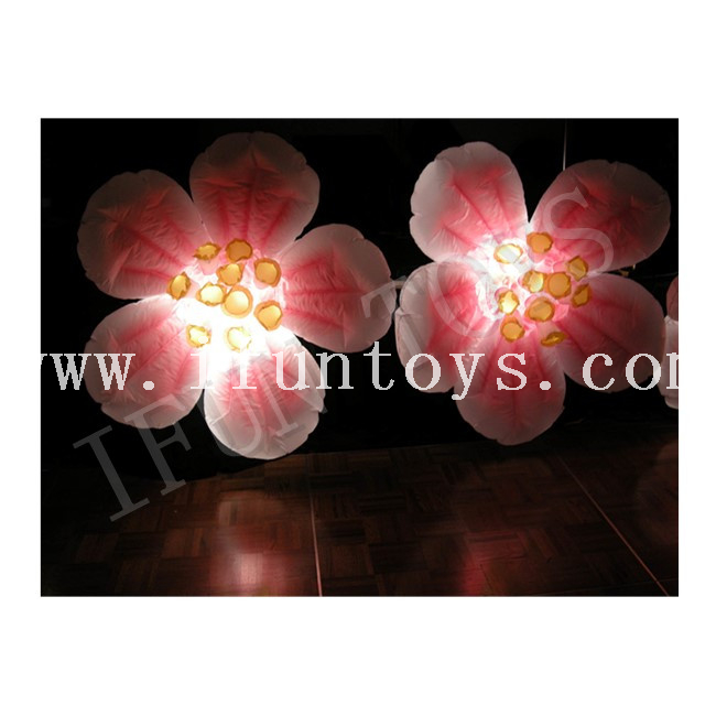 Hanging Inflatable Sakura Flower / Led Lighting Cherry Blossom for Stage Decoration