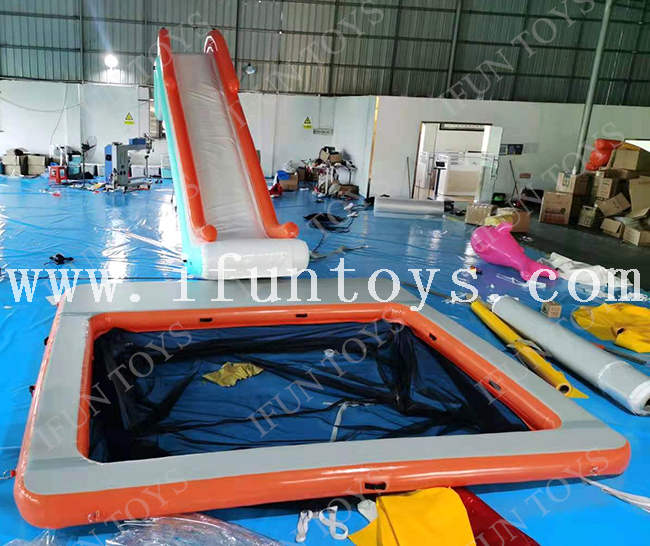 Interactive Inflatable Rave Sports Dock Slide / Inflatable Yacht Slide / Freestyle Water Slide for Boats