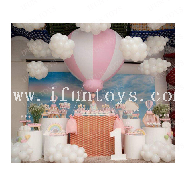 5ft PVC Half Hot Air Balloon Inflatable Baby Shower Balloon with Pump Inflatable Hanging Balloon for Baby Shower Party/Nursery/Kids Birthday/Event/Wedding/Show/Exhibitions
