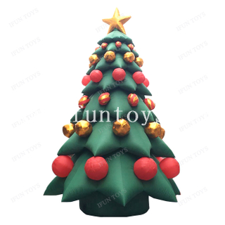 Christmas Inflatable Outdoor Decoration Giant Christmas Tree with Shinny Gold Balloon for Yard Mall Holiday Decoration