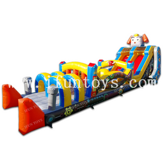 Robot Theme Inflatable Bounce Racing Game 5K Race Obstacle Course Sport Games