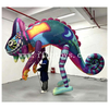 Professional Handheld Inflatable Lizard Puppet with 3 Operating Poles Giant Moving Chameleon Parade Balloon Advertising Mascot