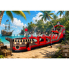 Heavy Duty PVC Inflatable Pirate Ship Water Slide with Long Slip N Slide and Swimming Pool for Outdoor Events
