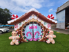 Christmas Decoration Inflatable Gingerbread Candy House Santa Grotto Village Cabin Houses for Decoration