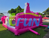 Commercial Outdoor Hello Kitty Inflatable Obstacle Course Bouncy Castle Bounce House with Slide for Kids