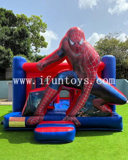 Outdoor Inflatable Spiderman Bounce House Slide Bouncer Jumper Commercial Inflatable Jumping Castle for Kids Party
