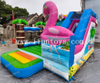 Inflatable Flamingo Bouncer Slide Combo Pink Tropical Theme Jumping Castle with Slide Heavy Duty PVC Bounce House for Party Rental Business