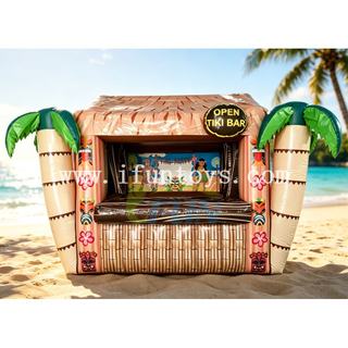 Wholesale Tropical Inflatable Tiki Bar Pub Tent Waterproof PVC Inflatable Palm Tree Drink Bar Booth for Pool Party Event