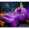 Outdoor Giant Advertising Inflatable Cyclops Monster With LED Light Halloween Haunted House Inflatable Roof Purple One Eyed Monster