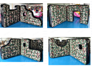 Outdoor Battle Game Camouflage Inflatable Broken Bunker Wall Inflatable Paintball Bunker for Shooting Game