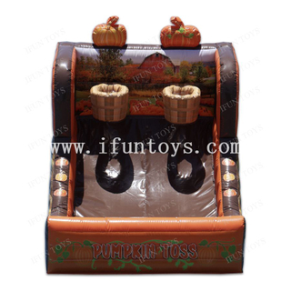 Fall Halloween Season Sport Game Pumpkin Toss Inflatable Basketball Shoot for Kids And Adults
