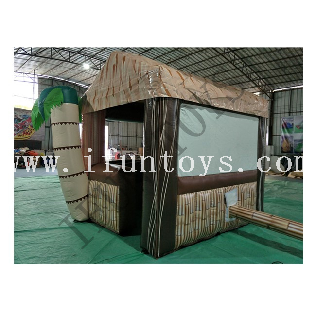 Tropical Theme Inflatable Food Booth / Inflatable Tiki Bar Tent / Inflatable Food Drink Concession for Outdoor Event