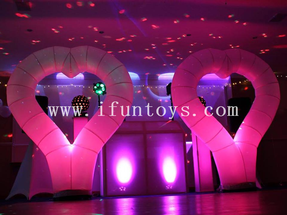 Inflatable heart shaped arch balloon for decoration /Inflatable led lighting heart for wedding &party &Valentine's Day