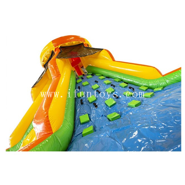 Inflatable Tower Slide Party / Inflatable Dry Slide with Climbing Wall / Inflatable Slider Bouncy Castle for Kids