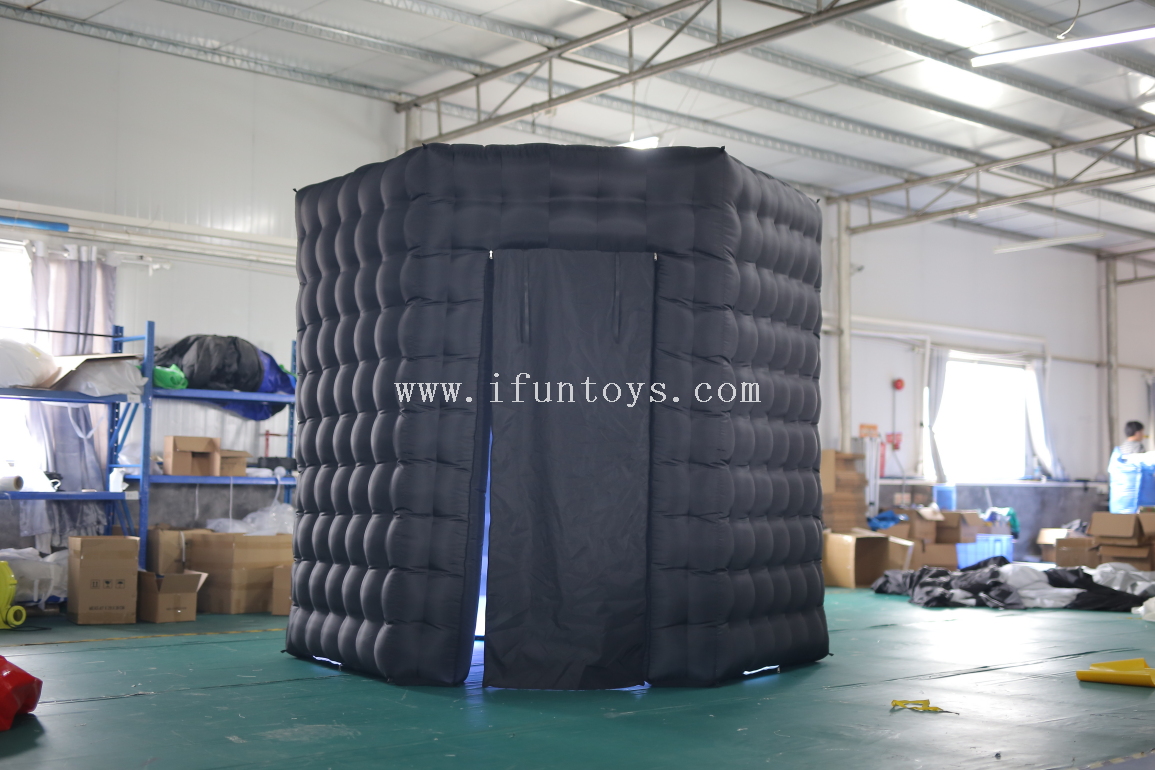 Commercial led inflatable hexagon photobooth tent/inflatable photo booth enclosure /inflatable photobooth background