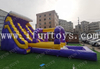 Purple Color Waterslide Inflatable Double Lanes Water Slide with Swimming Pool for Hot Summer