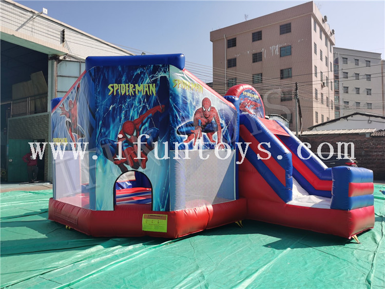 Inflatable Spiderman Bouncy Castle Slide Combo / Play Park for Kids