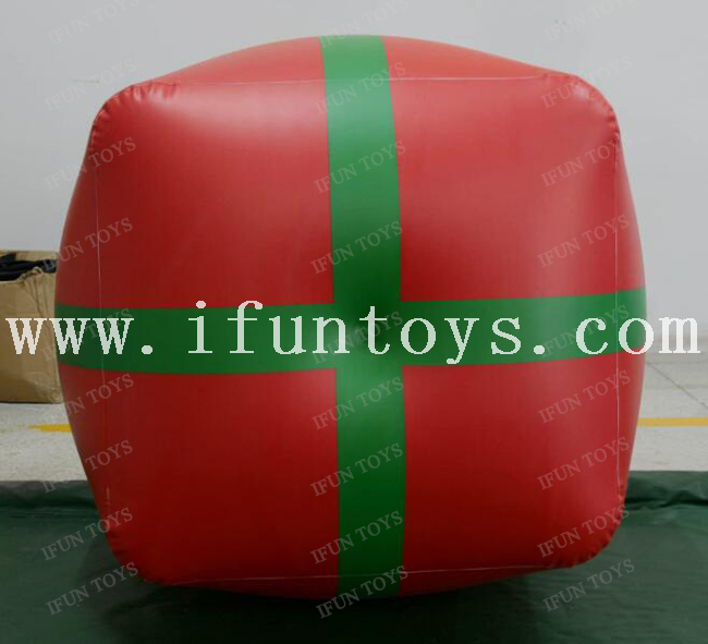 PVC Inflatable Christmas Gift Box with Air Pump for Home Party/Yard/Shop/Street Decoration