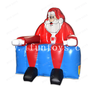 Giant Inflatable Santa Claus Chair for Xmas Party / PVC Christmas Theme Inflatable King Throne Chair For Sitting