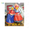 Outdoor fun games Inflatable Russian girl fancy suit running relay race toys For Team building