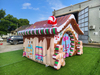 Christmas Decoration Inflatable Gingerbread Candy House Santa Grotto Village Cabin Houses for Decoration