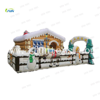 Outdoor Advertising Inflatable Santa Grotto Tent/Christmas Hut/Holiday Gingerbread House for Decoration