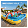 Summer Inflatable Water Park With Pirate Ship Theme Water Channel For Hotel Beach Resort And Amusement Centers
