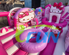 Commercial Outdoor Hello Kitty Inflatable Obstacle Course Bouncy Castle Bounce House with Slide for Kids