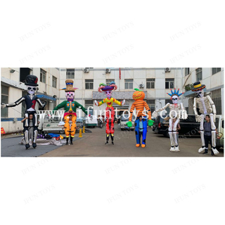 Halloween Parade Performance Walking Inflatable Skeleton Ghost Puppet Inflatable Skull Costume With Led Light