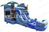 Good Vibes Combo Inflatable Surf-Themed Jumping Bouncy House with Dual Lane Slide and Pool for Outdoor Party