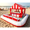 Commercial Inflatable Floating Cocktail Bar Island Water Party Lounge Couch Seating Station for Event Rental Business