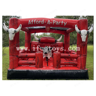 Wild West Adventure Inflatable Mechanical Bull Ride Western Themed Inflatable Jumper Bouncer for Party Rental