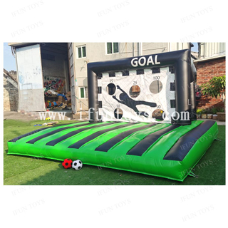 Interactive Inflatable Football Goal Target Game with Scoring Holes and Inflatable Mattress for Outdoor Sports