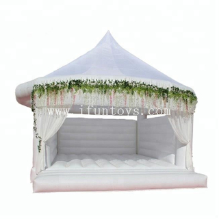 White Inflatable Wedding Bouncy Castle /Romantic Inflatable Jumping Bouncy for Wedding 