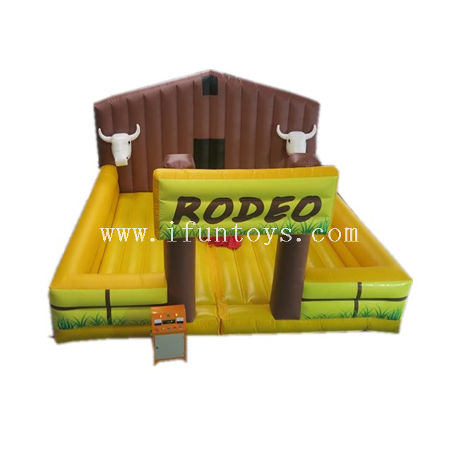 Mechanical Bull Rodeo With Inflatable Mattress /Inflatable Mechanical Bullfighting Sport Game for Kids And Adults