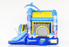Inflatable Jumpy Extra Fun Dolphin Jumping Bouncy Castle with Slide for Kids