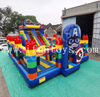 Captain America Theme Inflatable Marvel Legoland Playground with Slide / Superhero Jumping Bounce House Slide