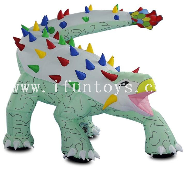 Inflatable Ankylosaurus Dinosaur with Blower for Halloween / Christmas Yard Decoration