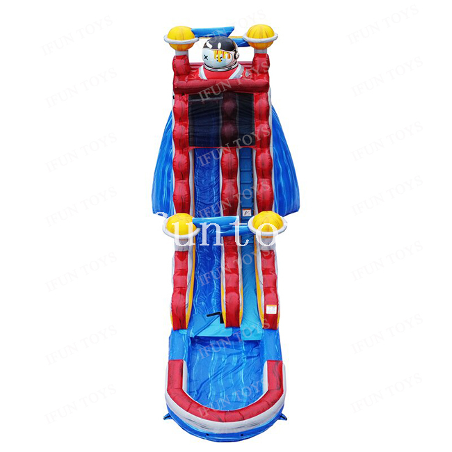 Marble Vinyl 15ft Tall Astronaut Inflatable Water Slide with Swimming Pool / Waterslide Inflatable with Air Blower for Kids And Adults