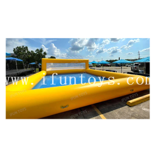 Water Play Equipment Giant Inflatable Beach Volleyball Court / Inflatable Volleyball Water Field / Volleyball Pool on Grass