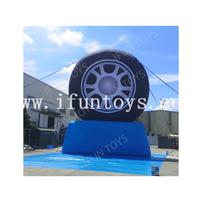 Customized Giant Inflatable Tyre Model with Logo for Advertising