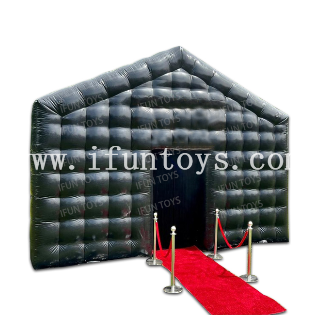 Outdoor Custom Portable Black Inflatable Nightclub Cube Party Bar Tent with Led Lighting Night Club for Disco Wedding Event